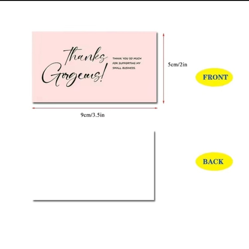 50pcs Thank You Cards 2 X 3.5 Inches Thank You For Your Order Cards. - Picture 3 of 5